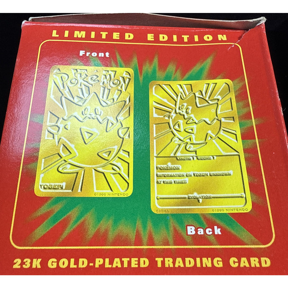 Pokémon Togepi 1999 23K Gold Plated Trading Card Original Packaging Red - Picture 3 of 16